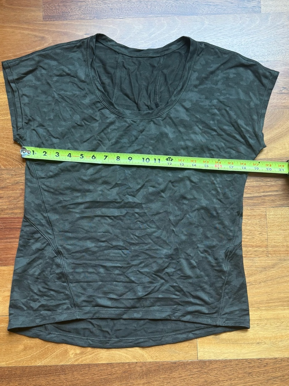 Lululemon Miles Ahead short sleeve deep camo olive green shirt